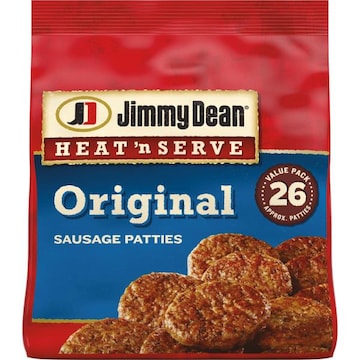 Jimmy Dean Heat 'N Serve Original Pork Breakfast Sausage Patties, 26 Count