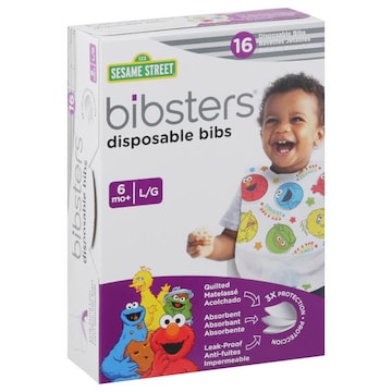 Bibsters Sesame Street Disposable Bibs, Large