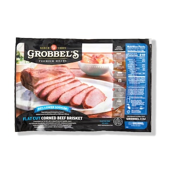 Grobbel's Corned Beef Brisket, Flat Cut,Lower Sodium,USDA Choice