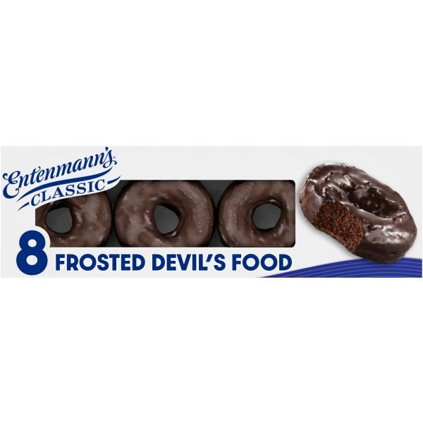 Entenmann's Frosted Devil's Food Chocolate Donuts, 8 count, 17.5 oz
