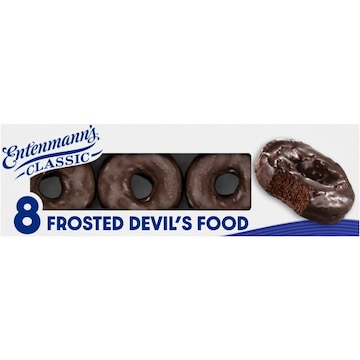 Entenmann's Frosted Devil's Food Chocolate Donuts, 8 count, 17.5 oz