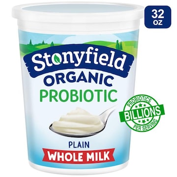 Stonyfield Organic Plain Whole Milk Probiotic Yogurt