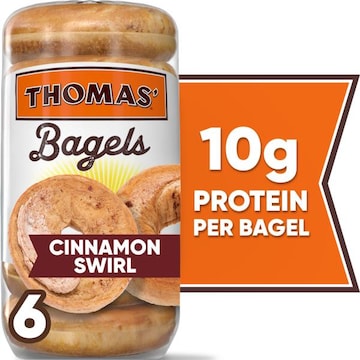 Thomas' Cinnamon Swirl Cinnamon Bagels, 6 count, 20 oz