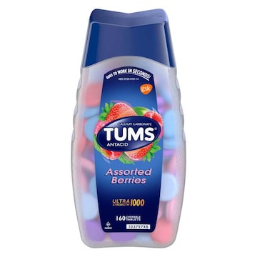 Tums Ultra Strength Chewable Antacid Tablets for Heartburn Relief, Assorted Berries - 160 Count
