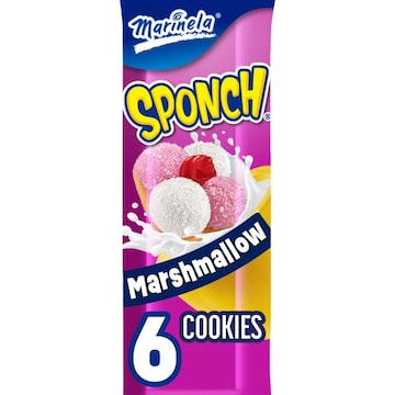 Marinela Sponch Coconut and Strawberry Marshmallow Cookies, Individual, 6 count, 3.17 oz