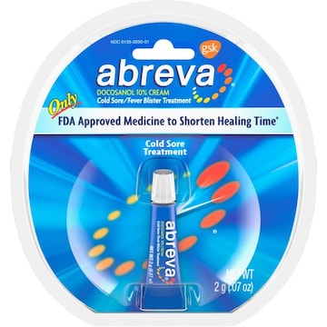 Abreva 10% Docosanol Cold Sore Treatment, Treats Your Fever Blister in 2.5 Days - 0.07 oz Tube