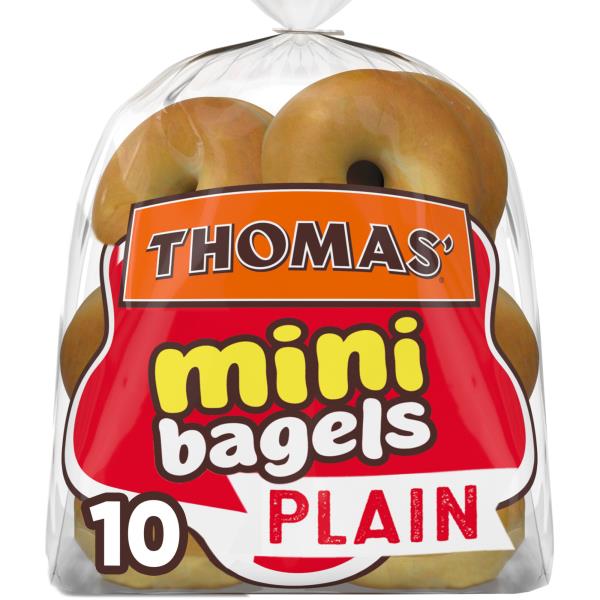 Thomas' Plain Presliced Mini Bagels, 10 count, 15 oz Publix Super