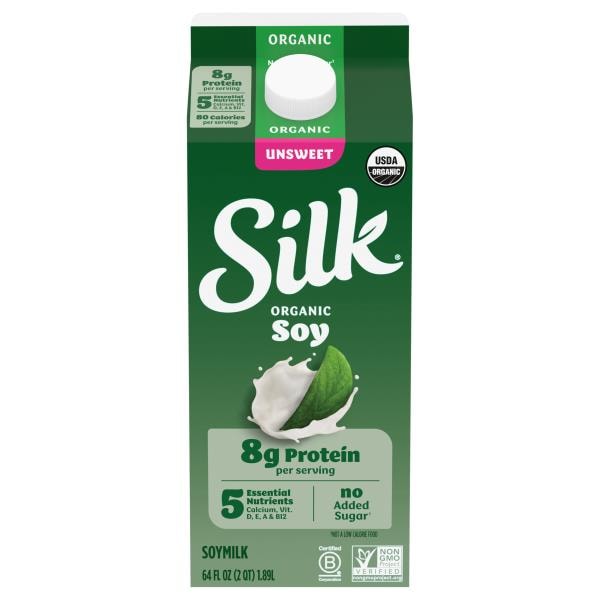 Silk Organic Unsweet Dairy Free Vegan Soy Milk | Publix Super Markets