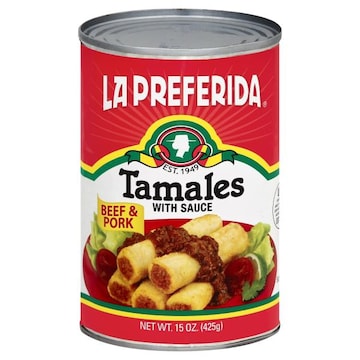 La Preferida Tamales, with Sauce, Beef & Pork