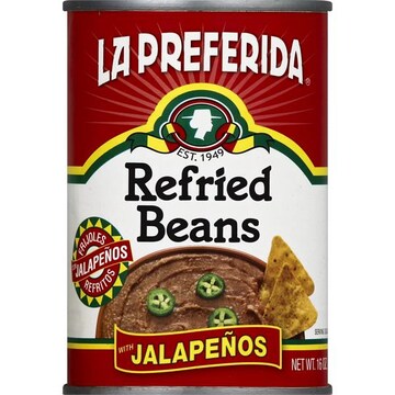 La Preferida Refried Beans, with Jalapenos