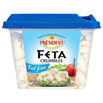 President Cheese, Crumbles, Feta, Fat Free
