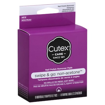 Cutex Care Nail Polish Remover Pads, Swipe & Go: Non-Acetone
