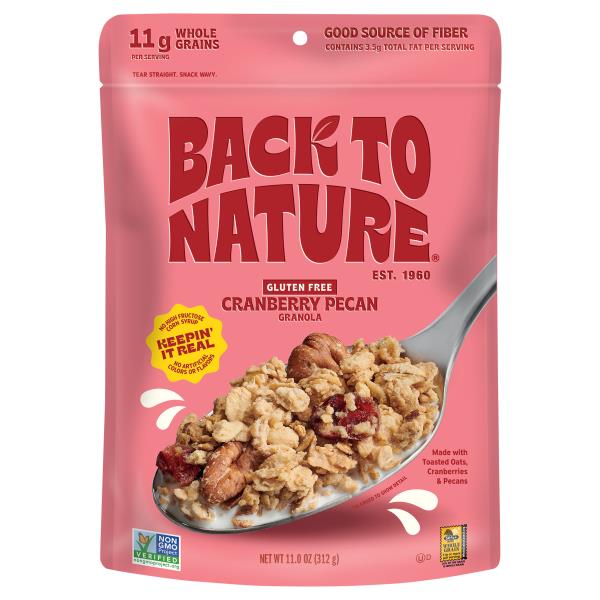 BACK TO NATURE GRANOLA, CRANBERRY PECAN, PLANT BASED SNACKS Publix