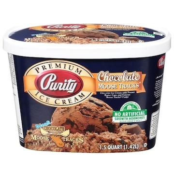 Purity Ice Cream, Premium, Chocolate Moose Tracks
