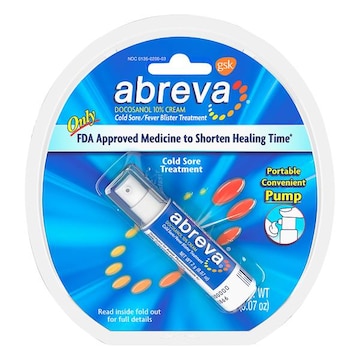 Abreva 10% Docosanol Cold Sore Treatment, Treats Your Fever Blister in 2.5 Days - 0.07 oz Pump