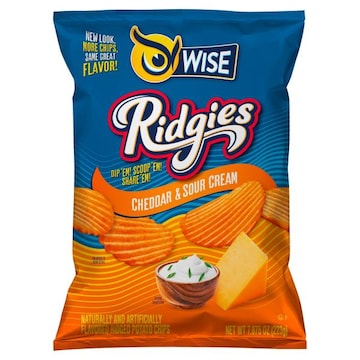 WISE Ridgies Potato Chips, Cheddar & Sour Cream