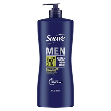 Suave Professionals Shampoo + Conditioner + Body Wash, 3-in-1, Men, Citrus Rush