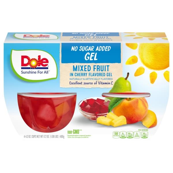 Dole Mixed Fruit, in Cherry Flavored Gel, No Sugar Added Publix Super Markets