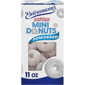Entenmann's Pop'ettes Shelf-Stable Powdered Sugar Mini Donuts, 11 oz