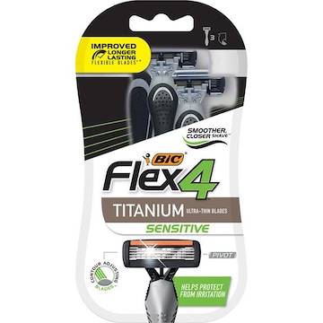 BiC Flex 4 Razors, Sensitive, Titanium