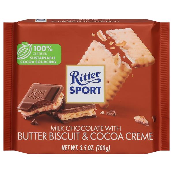 Ritter Sport Milk Chocolate, with Butter Biscuit & Cocoa Creme | Publix ...