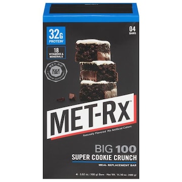 MET-Rx BIG 100 MEAL REPLACEMENT BAR, SUPER COOKIE CRUNCH