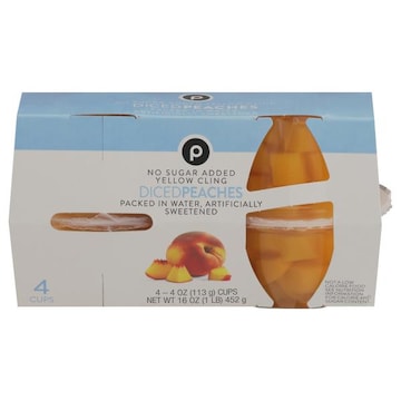 Publix Peaches, Diced, Yellow Cling, No Sugar Added