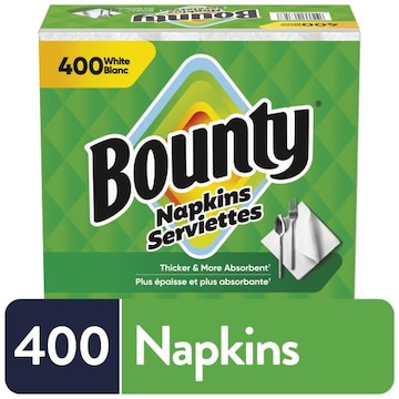 Bounty Paper Napkins, White, 400 Count