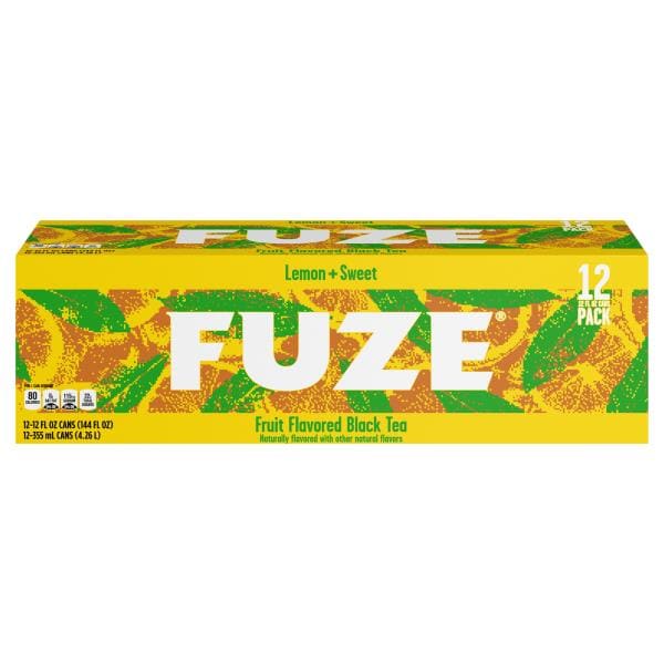 Fuze Black Tea, Lemon + Sweet, Fridge Pack, 12 Pack