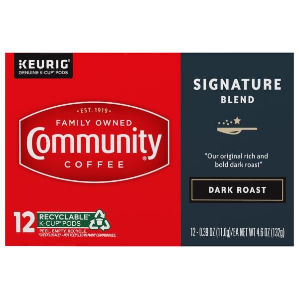 Community Coffee Coffee, Signature Blend, Dark Roast, KCup Pods