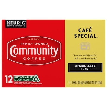 Community Coffee Coffee, Medium-Dark Roast, Cafe Special, K-Cup Pods