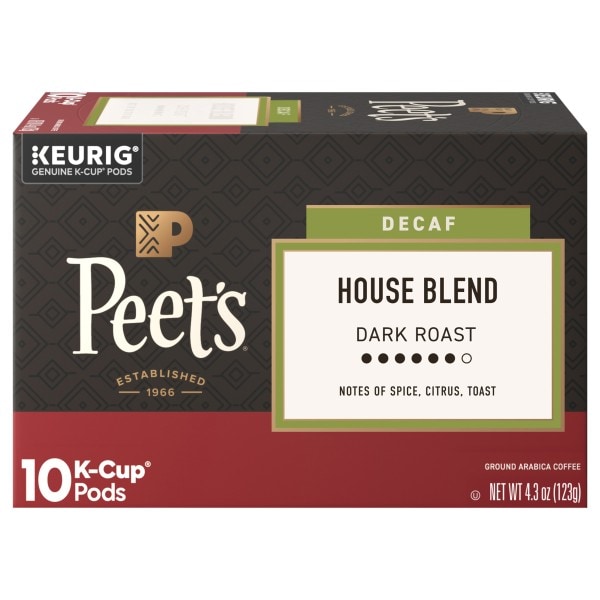 Peet's Coffee & Tea Decaffeinated House Dark Roast Coffee Pods