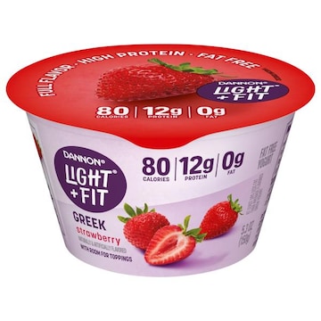 Dannon Light + Fit Yogurt, Fat Free, Greek, Strawberry