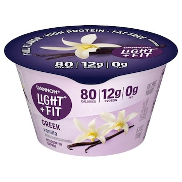 Dannon Light + Fit Yogurt, Fat Free, Greek, Vanilla