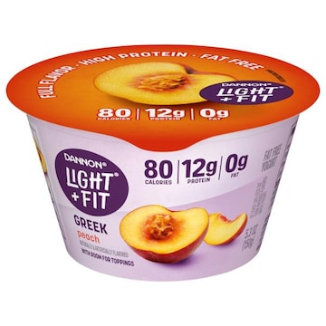 Dannon Light + Fit Yogurt, Fat Free, Greek, Peach