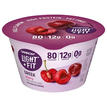 Dannon Light + Fit Yogurt, Fat Free, Cherry, Greek