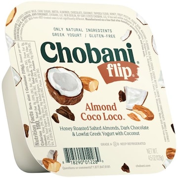 Chobani Flip Greek Yogurt, Almond Coco Loco, Chocolate, Low-Fat