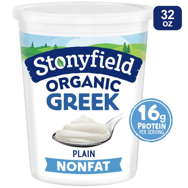 Stonyfield Organic Yogurt, Greek, Nonfat, Plain Publix Super Markets