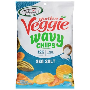 Sensible Portions Garden Veggie Chips, Sea Salt, Wavy