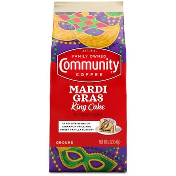 Community Coffee Coffee, Ground, Mardi Gras King Cake