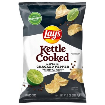 Lay's Kettle Cooked Lime & Cracked Pepper Potato Chips