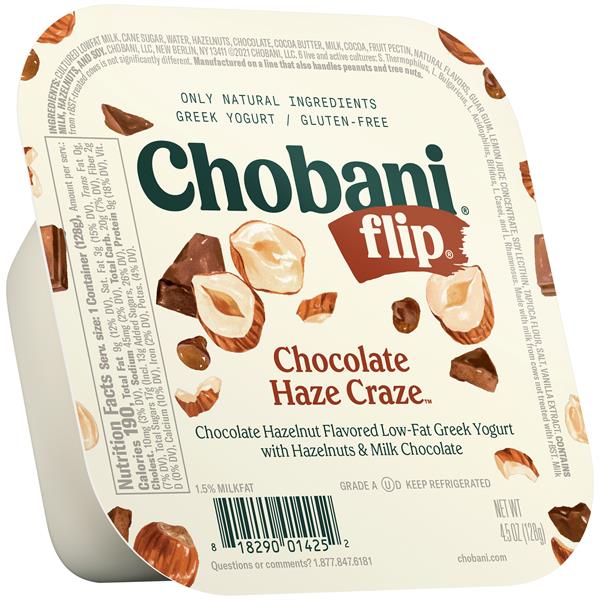 Chobani Flip Greek Yogurt, Low-Fat, Chocolate Hazelnut, Haze Craze ...