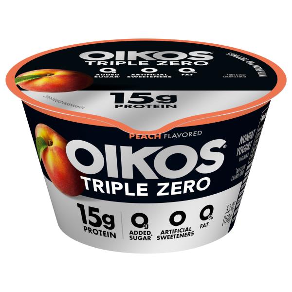 Oikos Triple Zero Yogurt, Nonfat, Peach Flavored | Publix Super