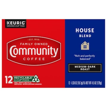 Community Coffee Coffee, Medium-Dark Roast, House Blend, K-Cup Pods