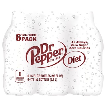 Dr Pepper Soda, Diet, 6 Pack