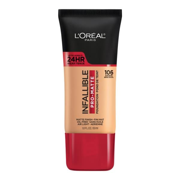 L'Oreal Paris Infallible Pro-Matte Blendable Foundation, Oil Free 106 ...