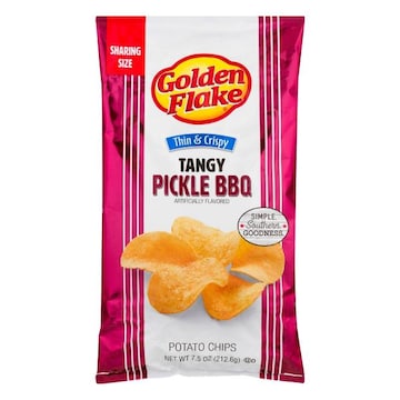 Golden Flake Potato Chips, Tangy Pickle BBQ, Thin & Crispy, Sharing Size