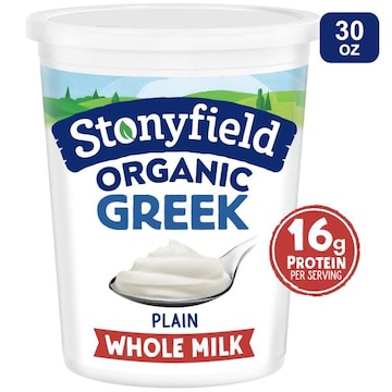 Stonyfield Organic Greek Plain Organic Whole Milk Yogurt