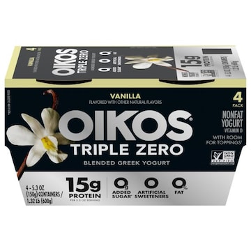 Oikos Triple Zero Nonfat Greek Blended Vanilla Yogurt