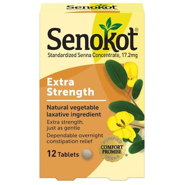 Senokot Laxative Ingredient, Natural Vegetable, Extra Strength, Tablets